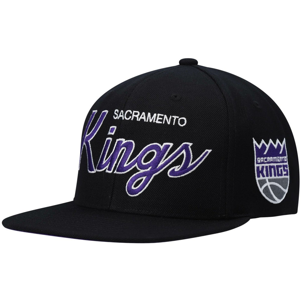 Sacramento Kings Hardwood Classics Script 2.0 Snapback Hat Black