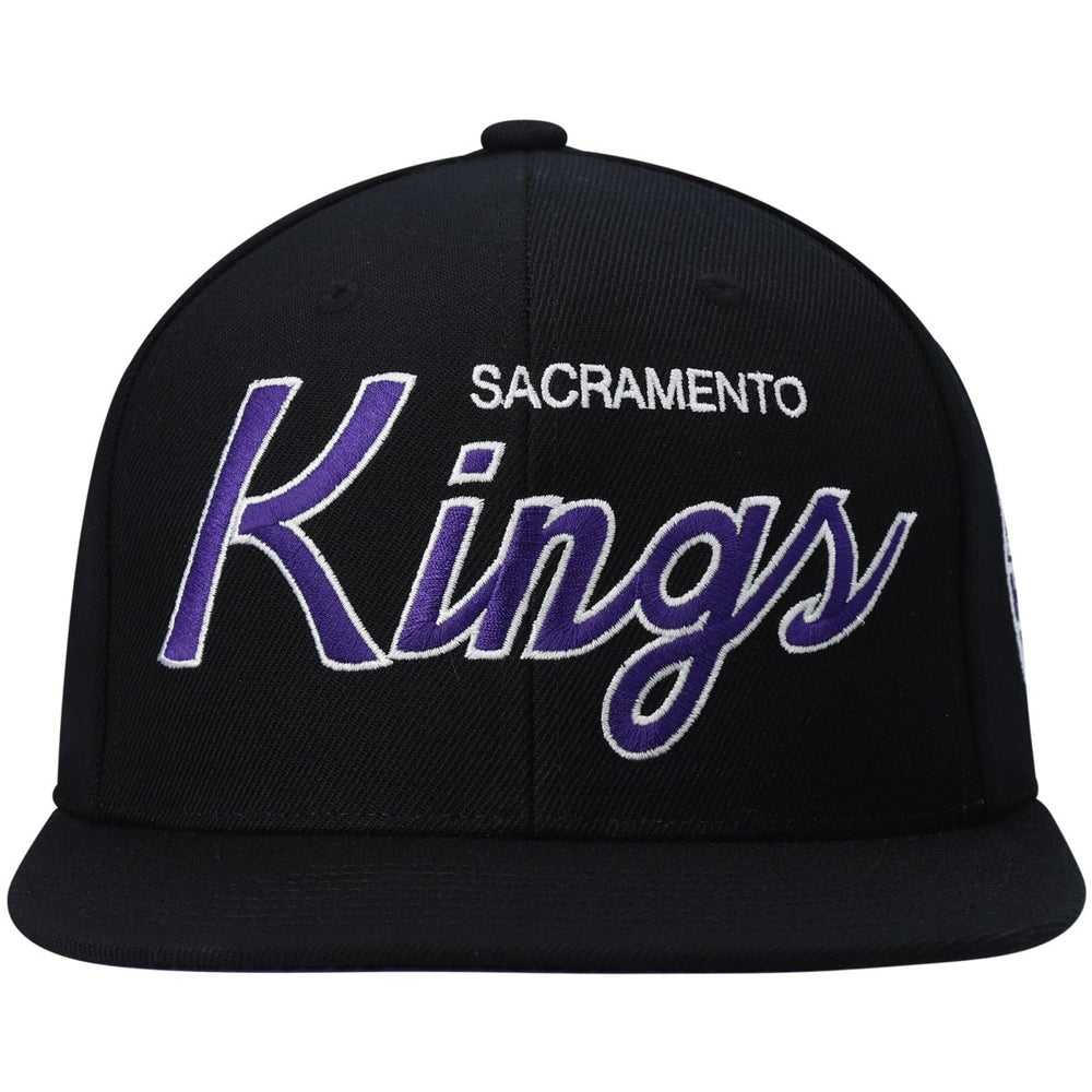 Sacramento Kings Hardwood Classics Script 2.0 Snapback Hat Black
