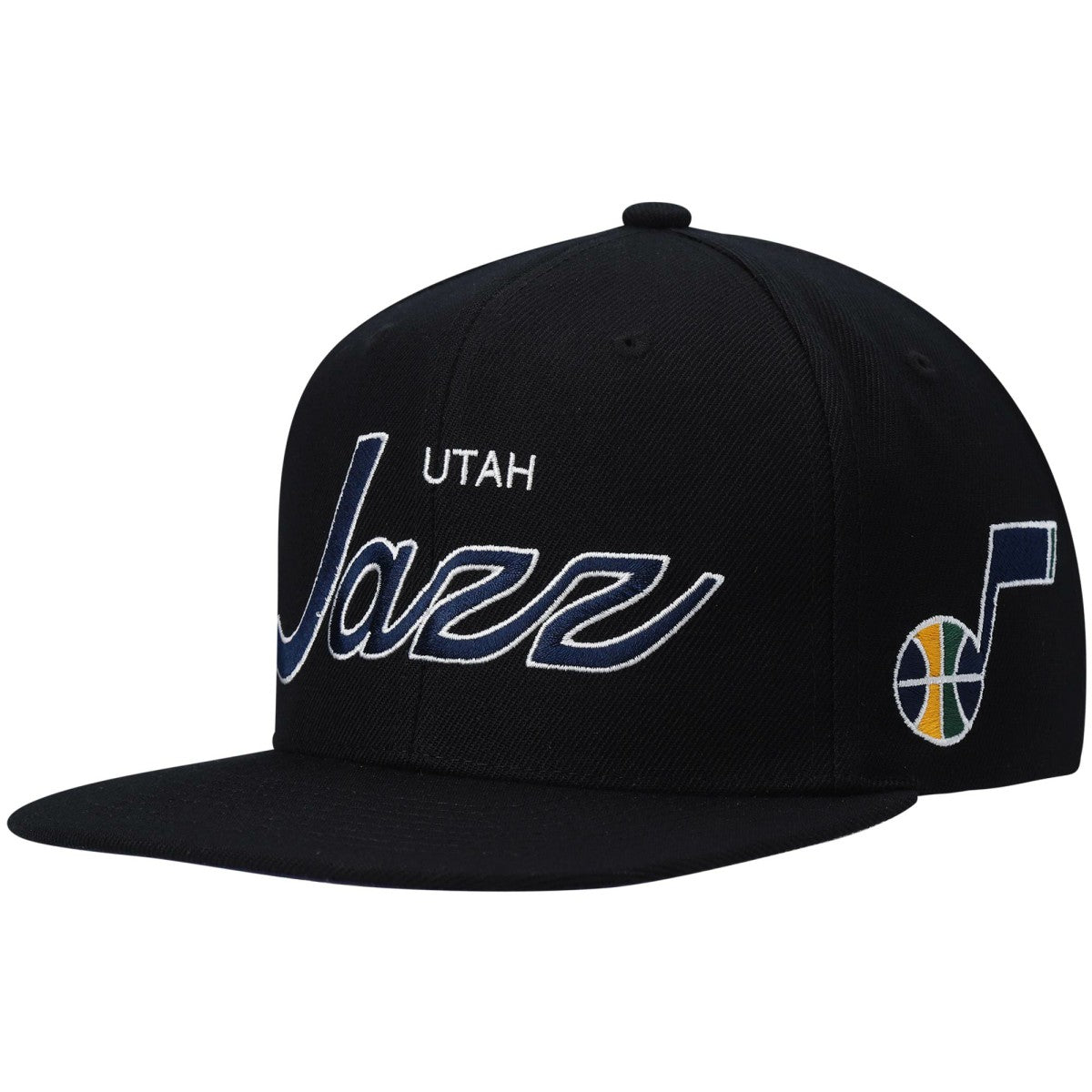 Utah Jazz Hardwood Classics Script 2.0 Snapback Hat Black