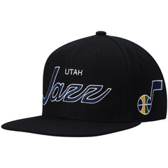 Utah Jazz Hardwood Classics Script 2.0 Snapback Hat Black