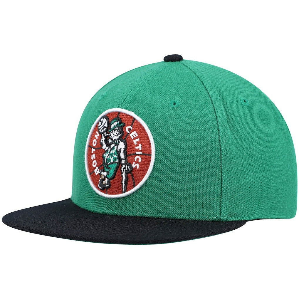Boston Celtics Hardwood Classics Team Two-Tone 2.0 Snapback Hat Kelly Green/Black