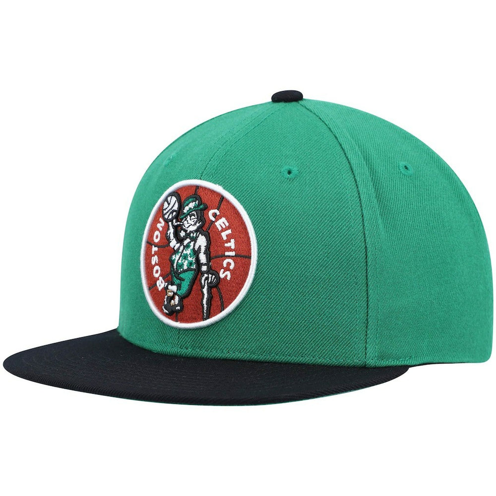 Boston Celtics Hardwood Classics Team Two-Tone 2.0 Snapback Hat Kelly Green/Black