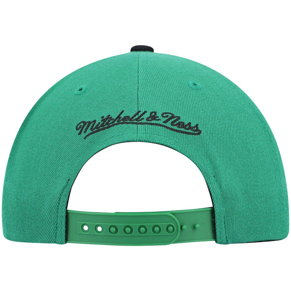 Boston Celtics Hardwood Classics Team Two-Tone 2.0 Snapback Hat Kelly Green/Black