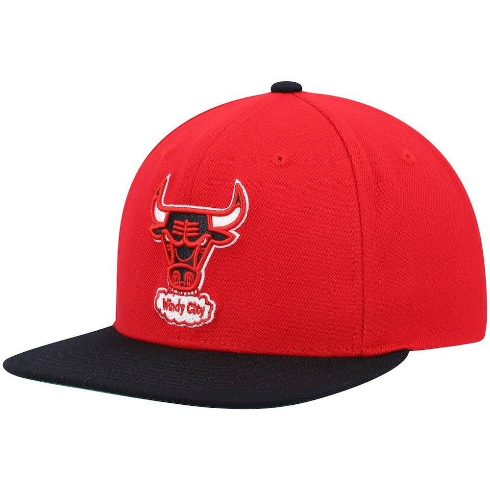 Chicago Bulls Hardwood Classics Team Two-Tone 2.0 Snapback Hat Red/Black
