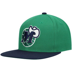 Dallas Mavericks Hardwood Classics Team Two-Tone 2.0 Snapback Hat Green/Navy
