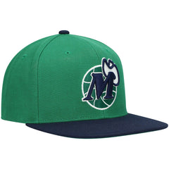 Dallas Mavericks Hardwood Classics Team Two-Tone 2.0 Snapback Hat Green/Navy