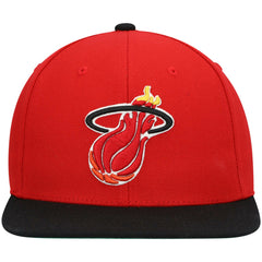 Miami Heat Hardwood Classics Team Two-Tone 2.0 Snapback Hat Red/Black