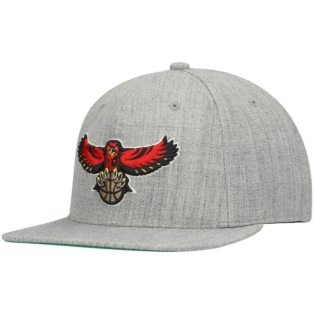 Atlanta Hawks Hardwood Classics Team 2.0 Snapback Hat Heathered Gray