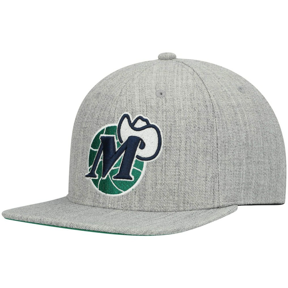 Dallas Mavericks Hardwood Classics Team 2.0 Snapback Hat Heathered Gray