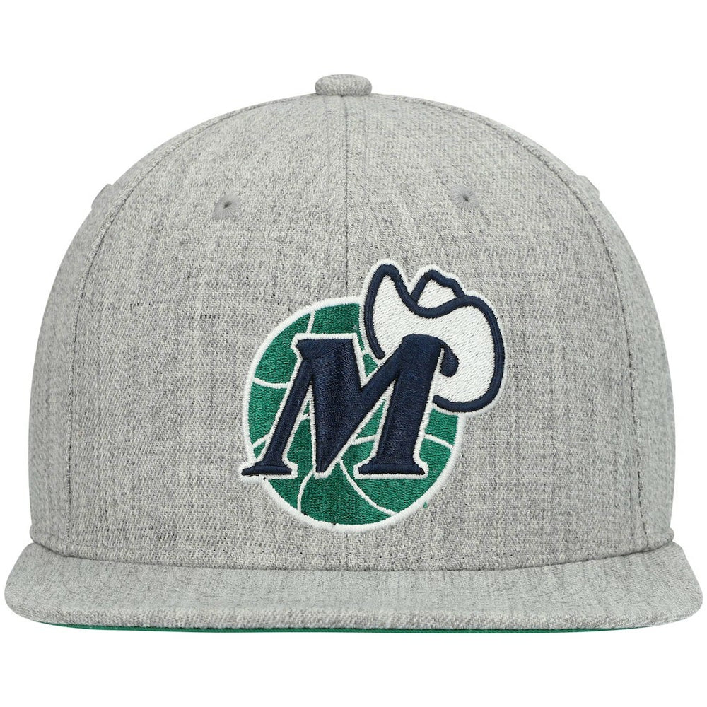Dallas Mavericks Hardwood Classics Team 2.0 Snapback Hat Heathered Gray