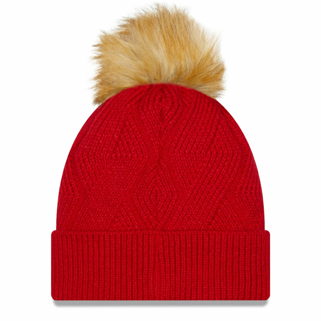 Tampa Bay Buccaneers New Era Women's Snowy Cuffed Knit Hat with Pom Red