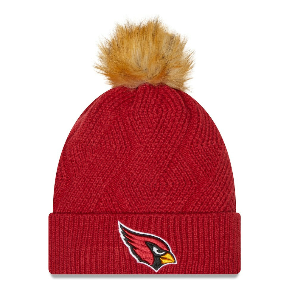 Arizona Cardinals New Era Women's Snowy Cuffed Knit Hat with Pom Cardinal