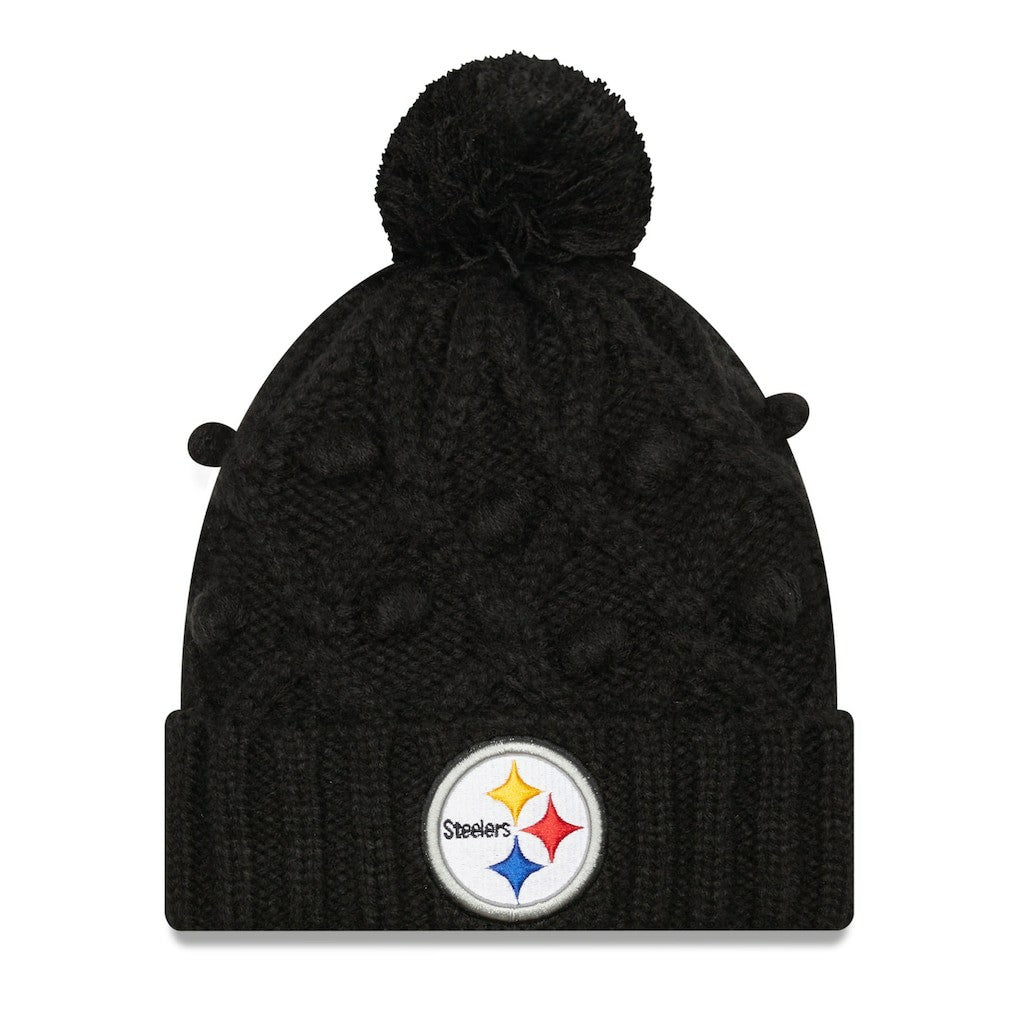 Pittsburgh Steelers New Era Women's Toasty Cuffed Knit Hat with Pom Black