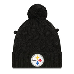 Pittsburgh Steelers New Era Women's Toasty Cuffed Knit Hat with Pom Black