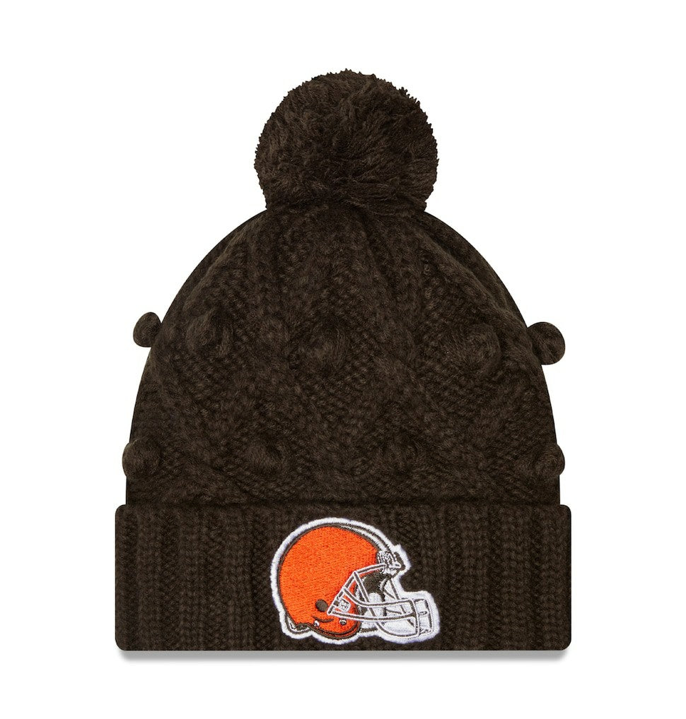 Cleveland Browns New Era Women's Toasty Cuffed Knit Hat with Pom Brown