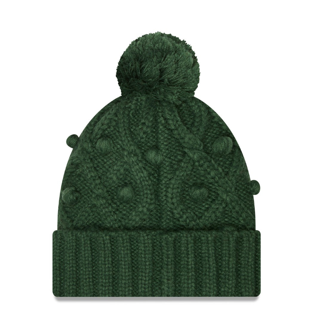 Green Bay Packers New Era Women's Toasty Cuffed Knit Hat with Pom Green
