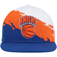 New York Knicks Hardwood Classics Paintbrush Snapback Hat White/Blue