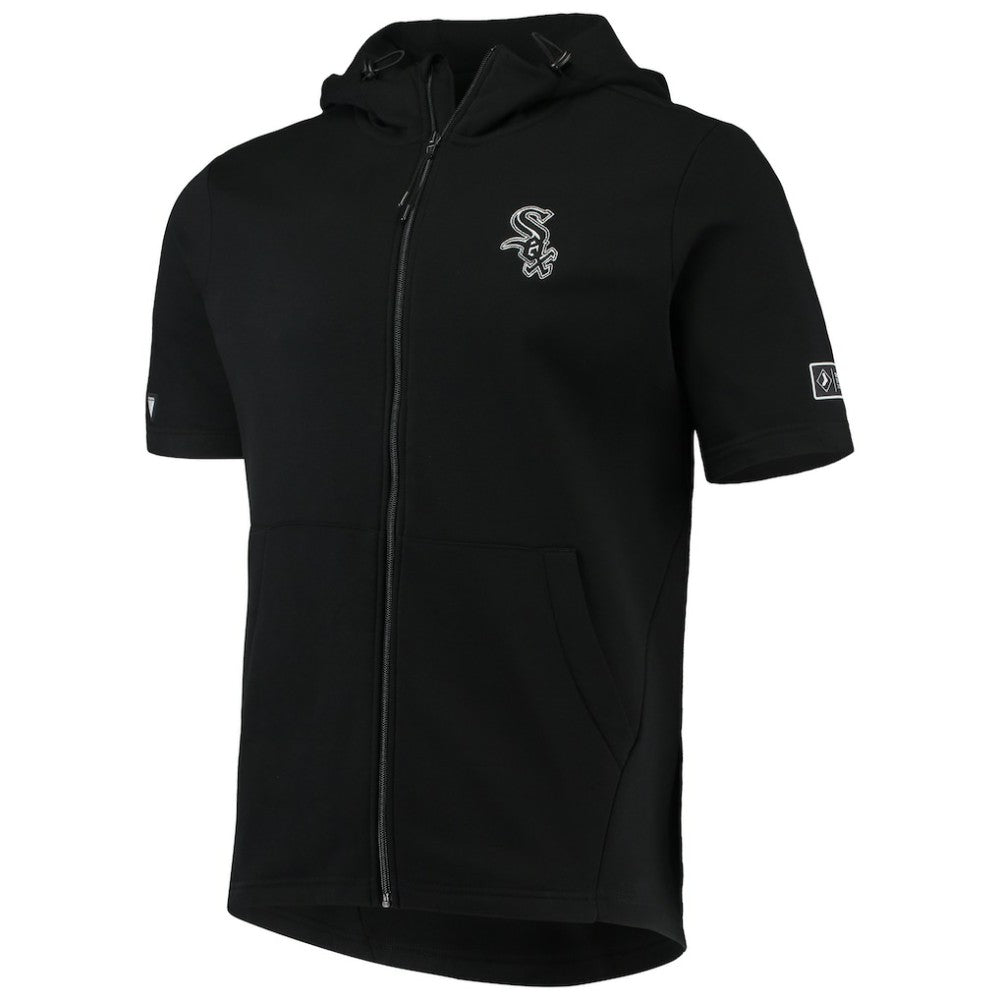 Chicago White Sox Levelwear Recruit Short Sleeve Full-Zip Hoodie Jacket - Black Jackets