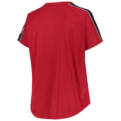 Washington Nationals Women's Plus Size Diva Notch Neck Raglan T-Shirt - Red T-shirts