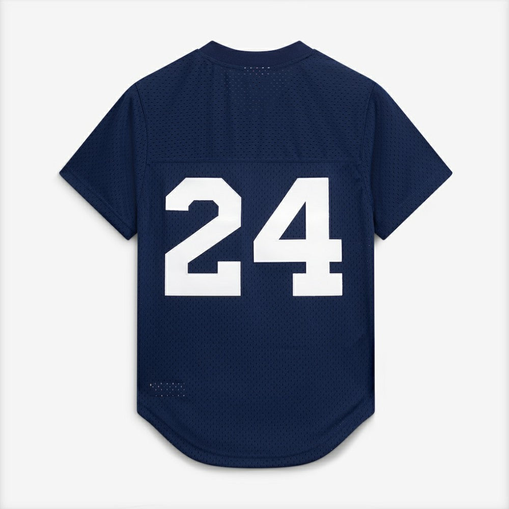 Rickey Henderson New York Yankees Mitchell & Ness Cooperstown Collection Mesh Batting Practice Button-Up Jersey - Navy Jerseys