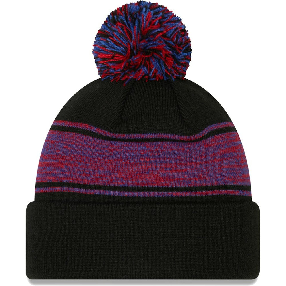 Chicago Cubs New Era Chilled Cuffed Knit Hat with Pom - Black Hats