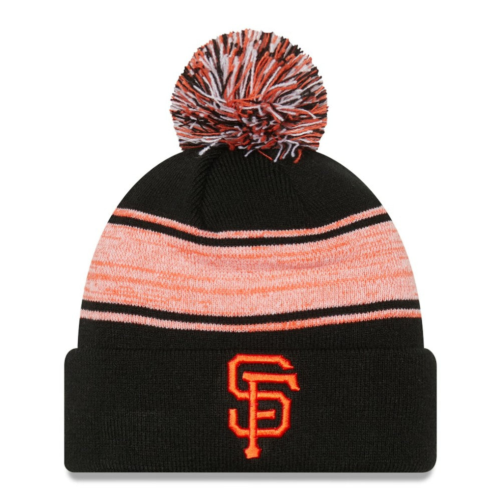 San Francisco Giants New Era Chilled Cuffed Knit Hat with Pom - Black Hats