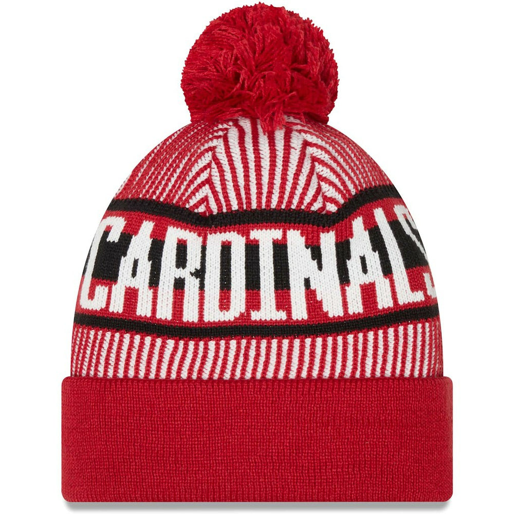 Arizona Cardinals New Era Striped Cuffed Knit Hat with Pom Cardinal