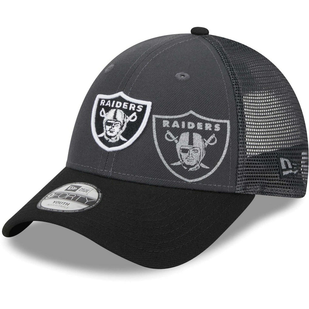 Las Vegas Raiders New Era Youth Reflect 9FORTY Adjustable Hat Graphite