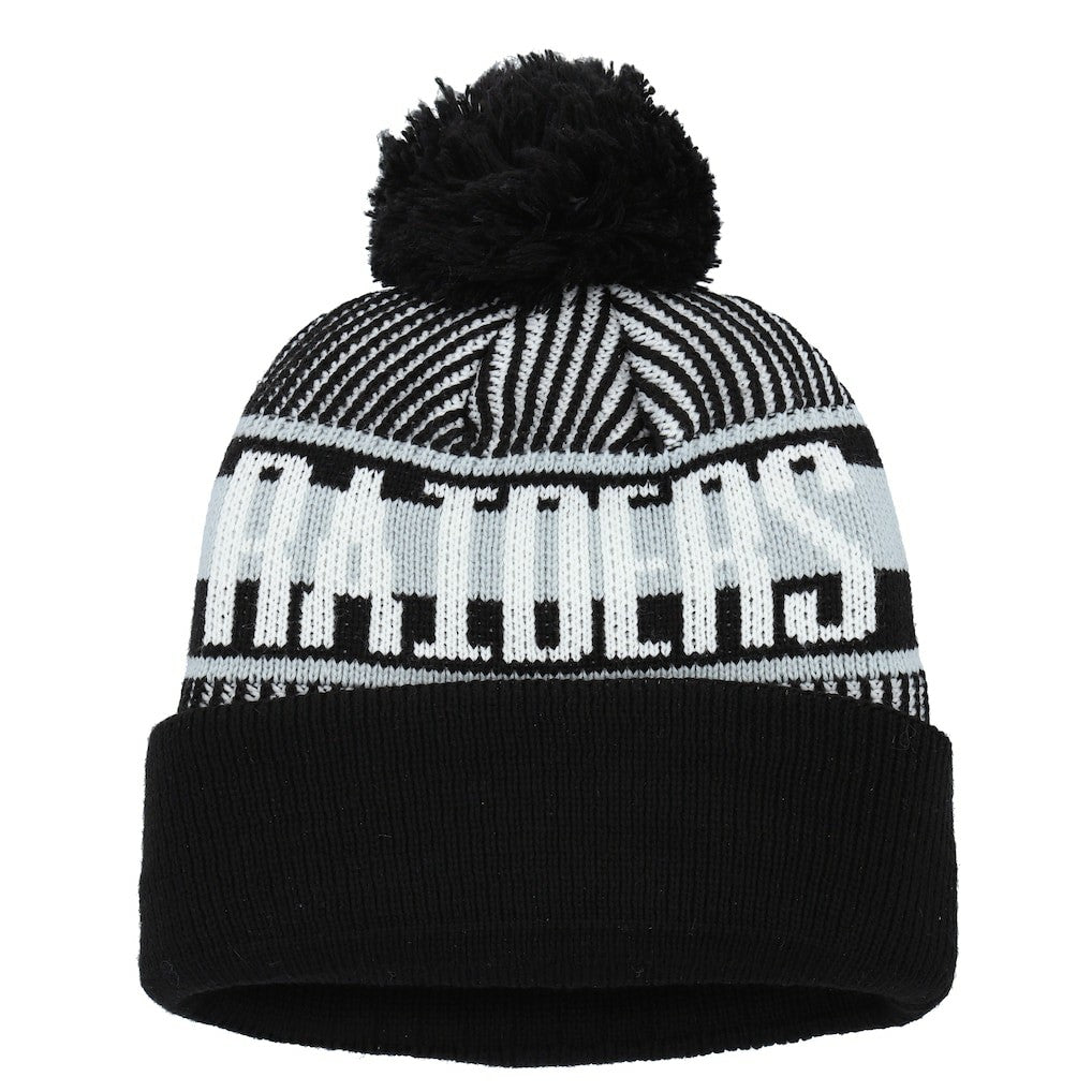 Las Vegas Raiders New Era Youth Striped Cuffed Knit Hat with Pom Black