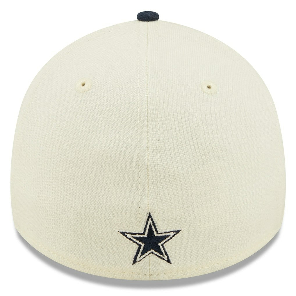 Dallas Cowboys New Era 2022 Sideline 39THIRTY 2-Tone Flex Hat Cream/Navy