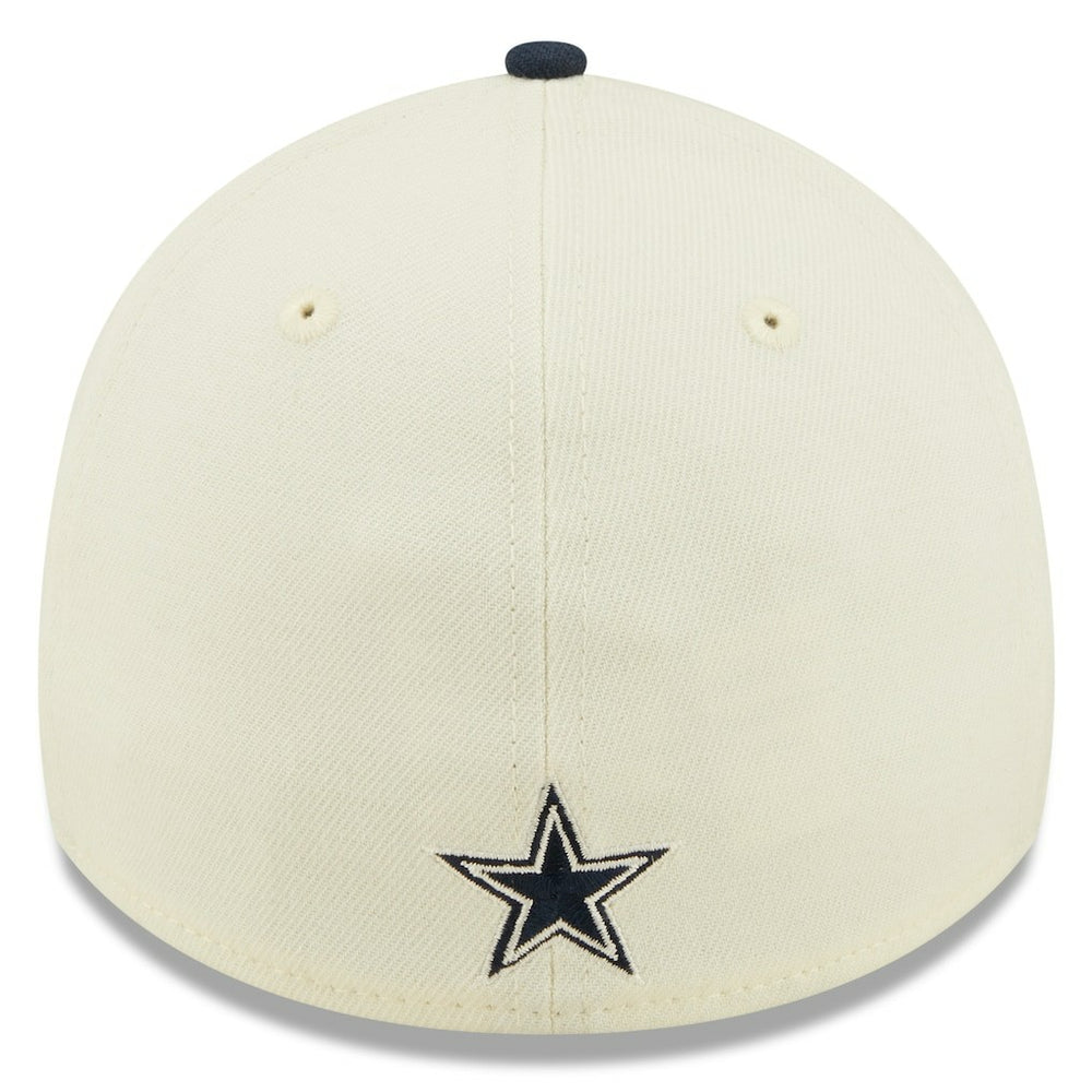 Dallas Cowboys New Era 2022 Sideline 39THIRTY 2-Tone Flex Hat Cream/Navy
