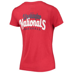 Washington Nationals New Era Women's 2-Hit Front Twist Burnout T-Shirt - Red T-shirts