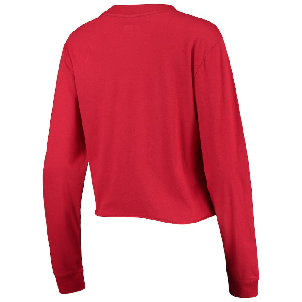 St. Louis Cardinals New Era Women's Baby Jersey Cropped Long Sleeve T-Shirt - Red Jerseys