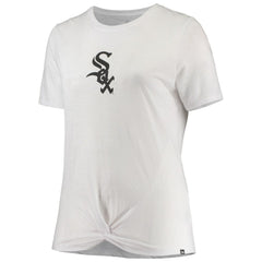 Chicago White Sox New Era Women's Plus Size 2-Hit Front Knot T-Shirt - White T-shirts