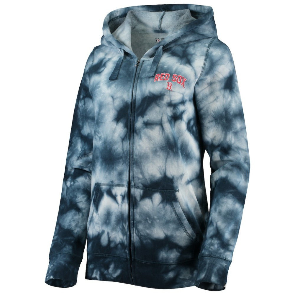 Boston Red Sox New Era Women's Tie-Dye Full-Zip Hoodie - Navy Hoodies