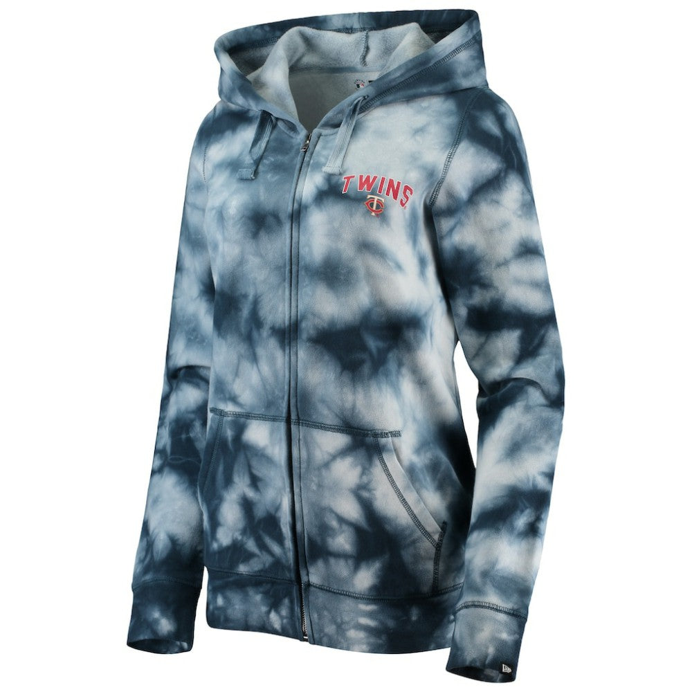 Minnesota Twins New Era Women's Tie-Dye Full-Zip Hoodie - Navy Hoodies