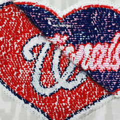 Washington Nationals New Era Girls Youth Flip Sequin Heart Crop Top - White Tops
