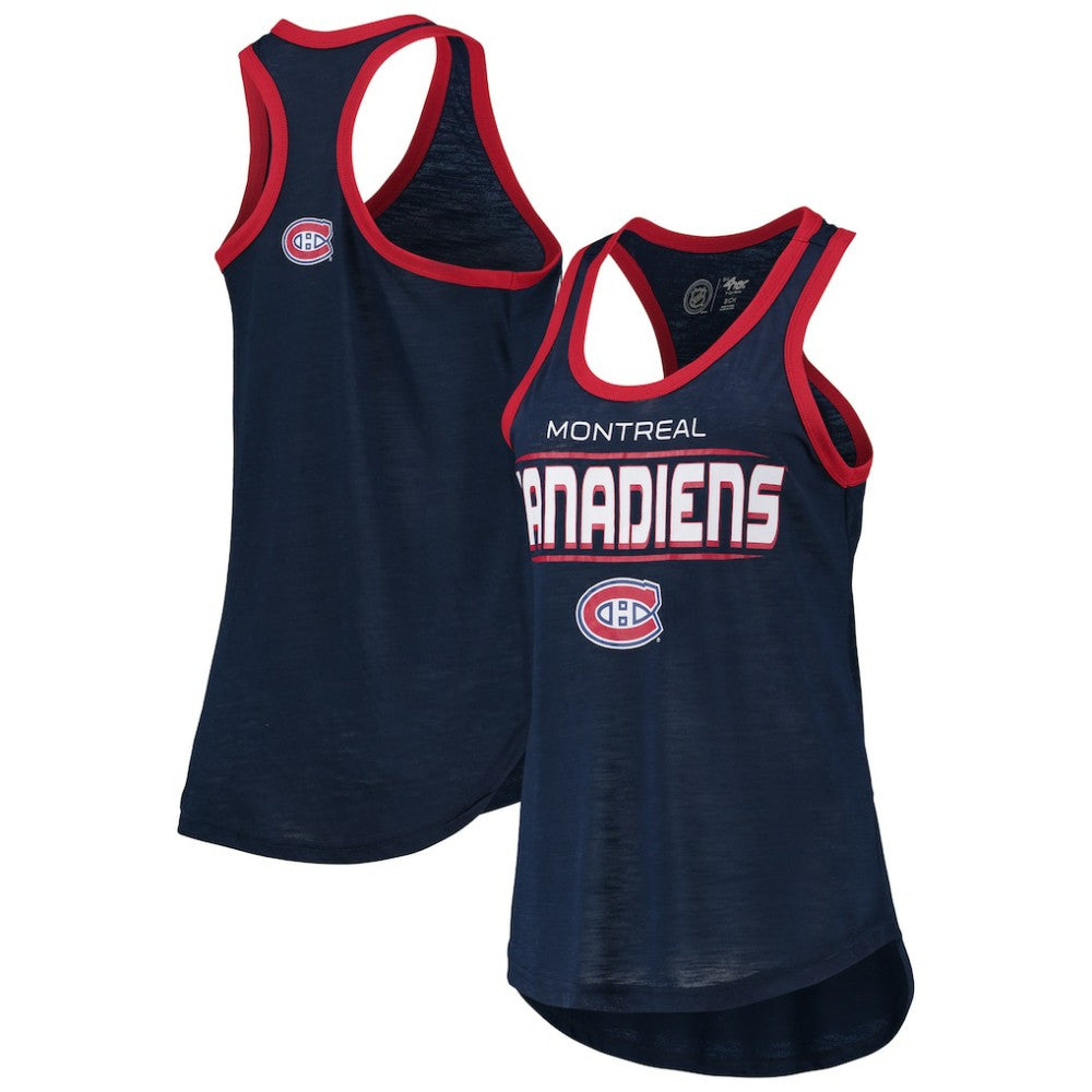 NHL Montreal Canadiens G-III Sports by Carl Banks Women's Showdown Slub Racerback Tank Top - Navy