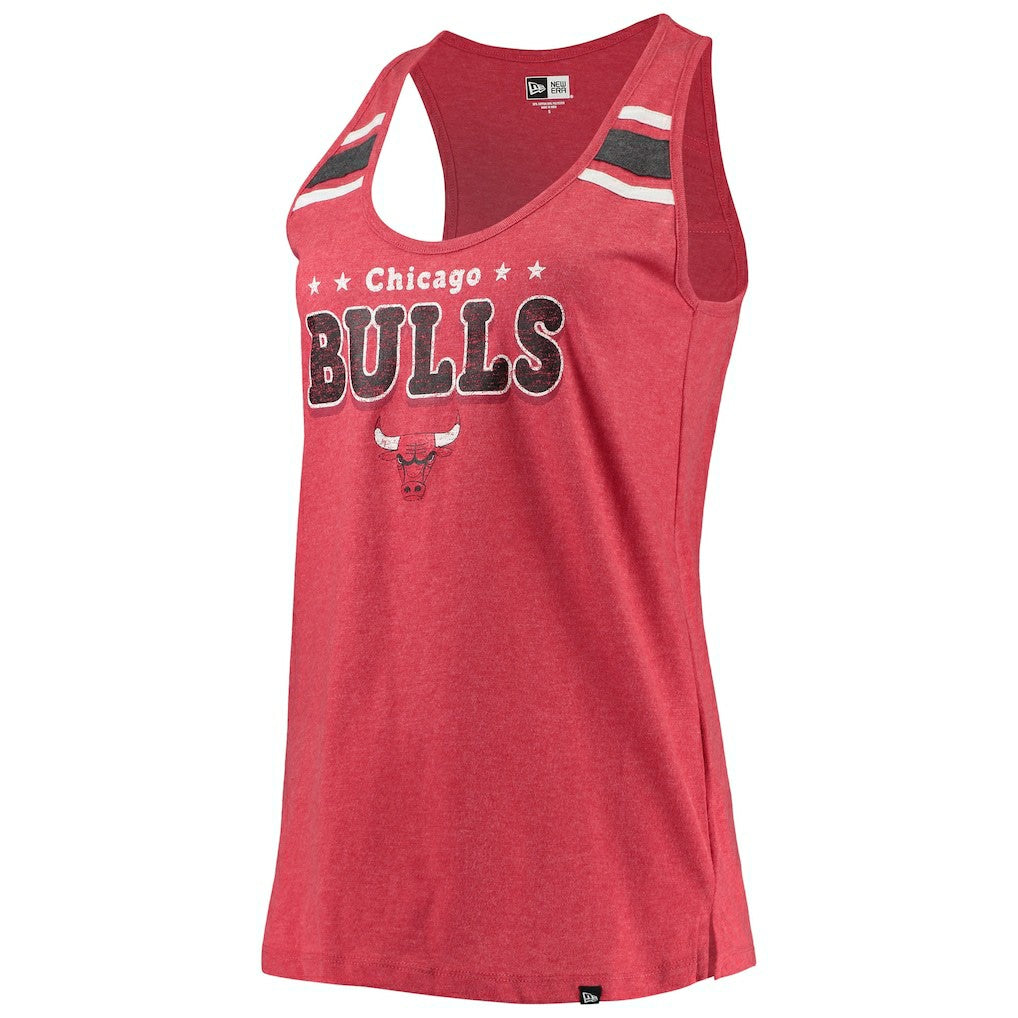 Chicago Bulls Women's Scoop-Neck Racerback Tank Top Heathered Red