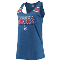 Philadelphia 76ers Women's Scoop-Neck Racerback Tank Top Heathered Royal
