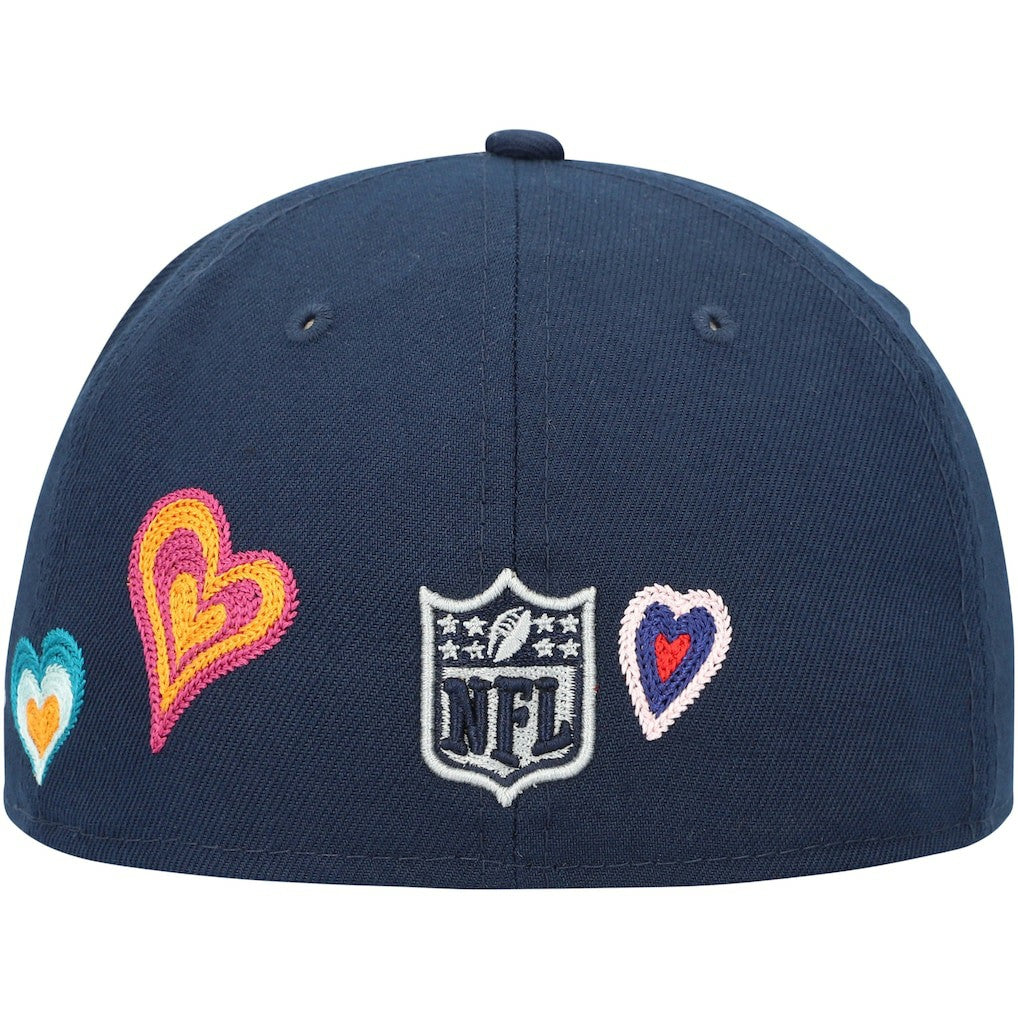 Dallas Cowboys New Era Chain Stitch Heart 59FIFTY Fitted Hat Navy