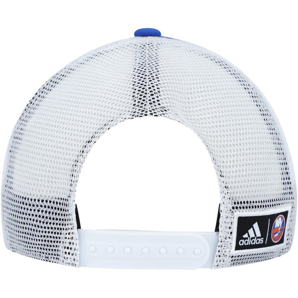 NHL New York Islanders adidas Team Plate Trucker Snapback Hat - Royal/White