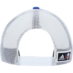 NHL New York Islanders adidas Team Plate Trucker Snapback Hat - Royal/White