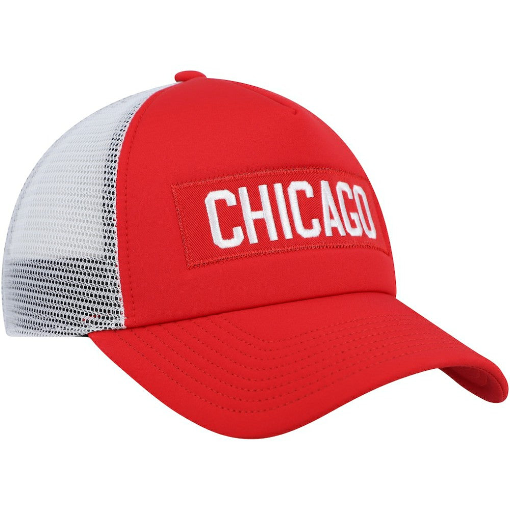 NHL Chicago Blackhawks adidas Team Plate Trucker Snapback Hat - Red/White