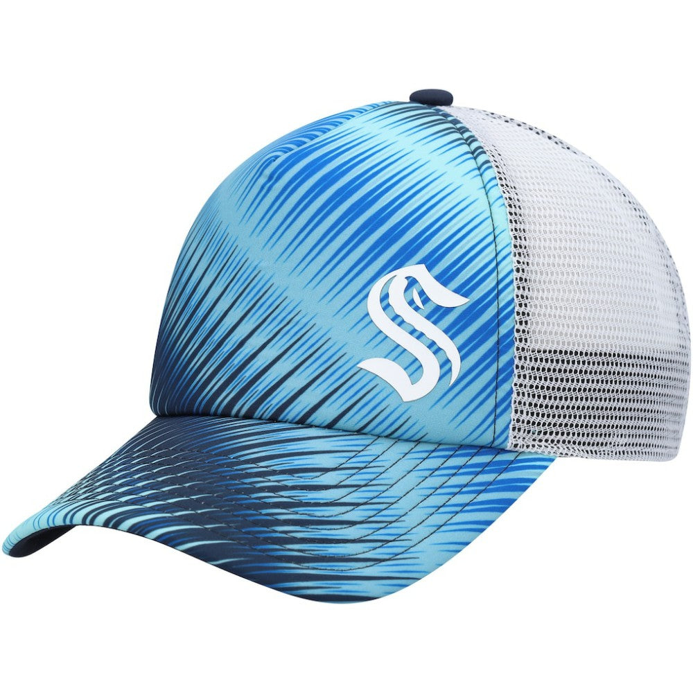 NHL Seattle Kraken adidas Women's Graphic Foam Trucker Snapback Hat - Light Blue/White