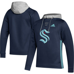 NHL Seattle Kraken adidas Skate Lace Primeblue Team Pullover Hoodie - Deep Sea Blue