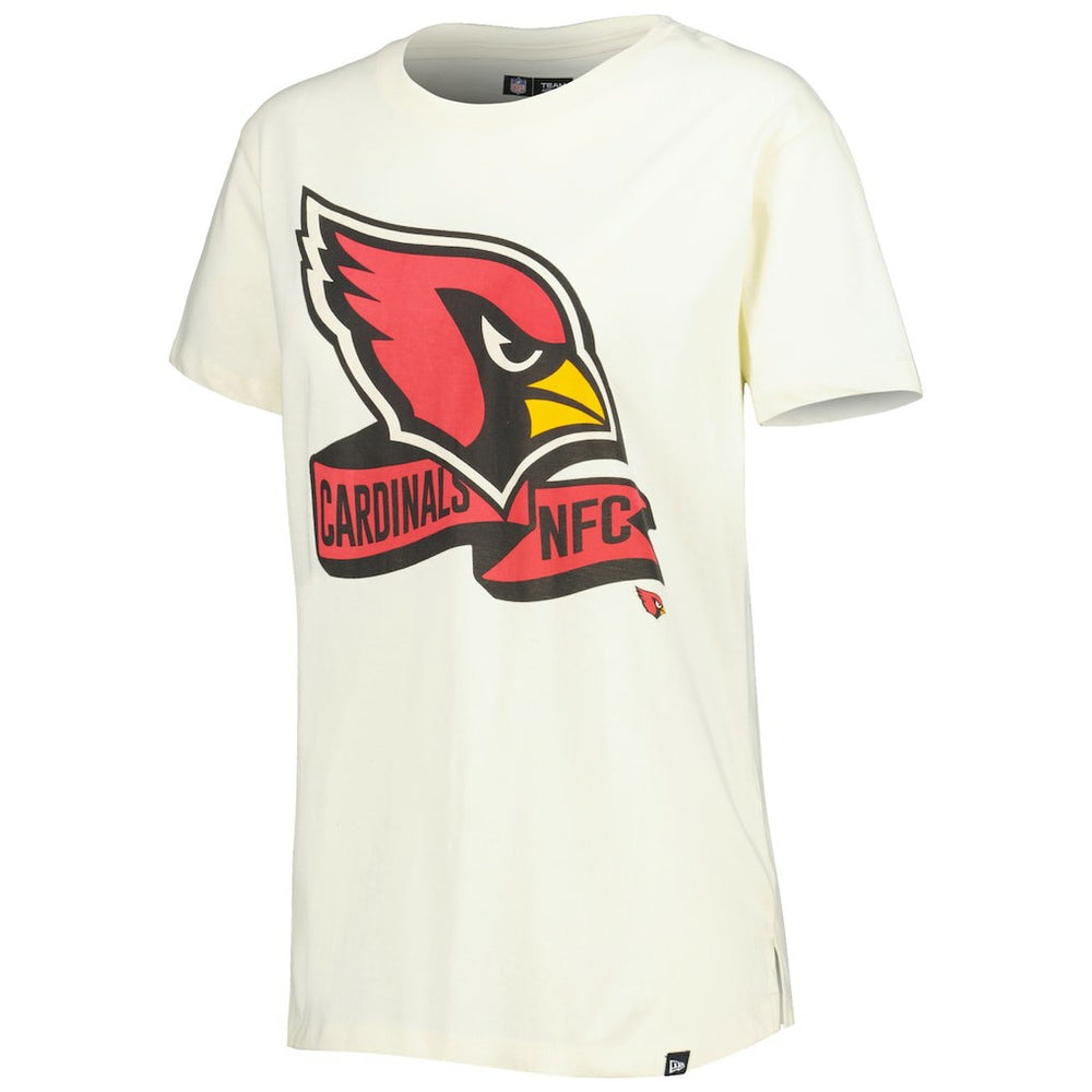 Arizona Cardinals New Era Women's Chrome Sideline T-Shirt Cream