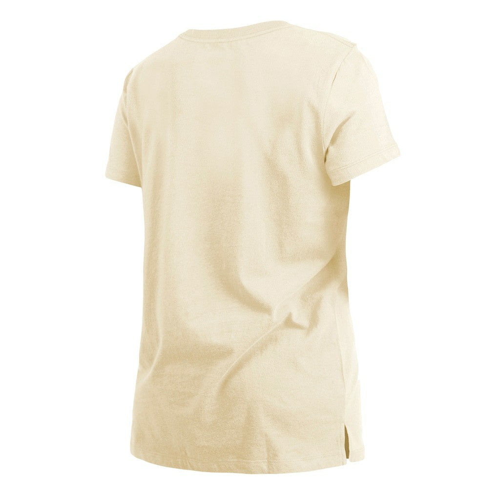Cleveland Browns New Era Women's Chrome Sideline T-Shirt Cream