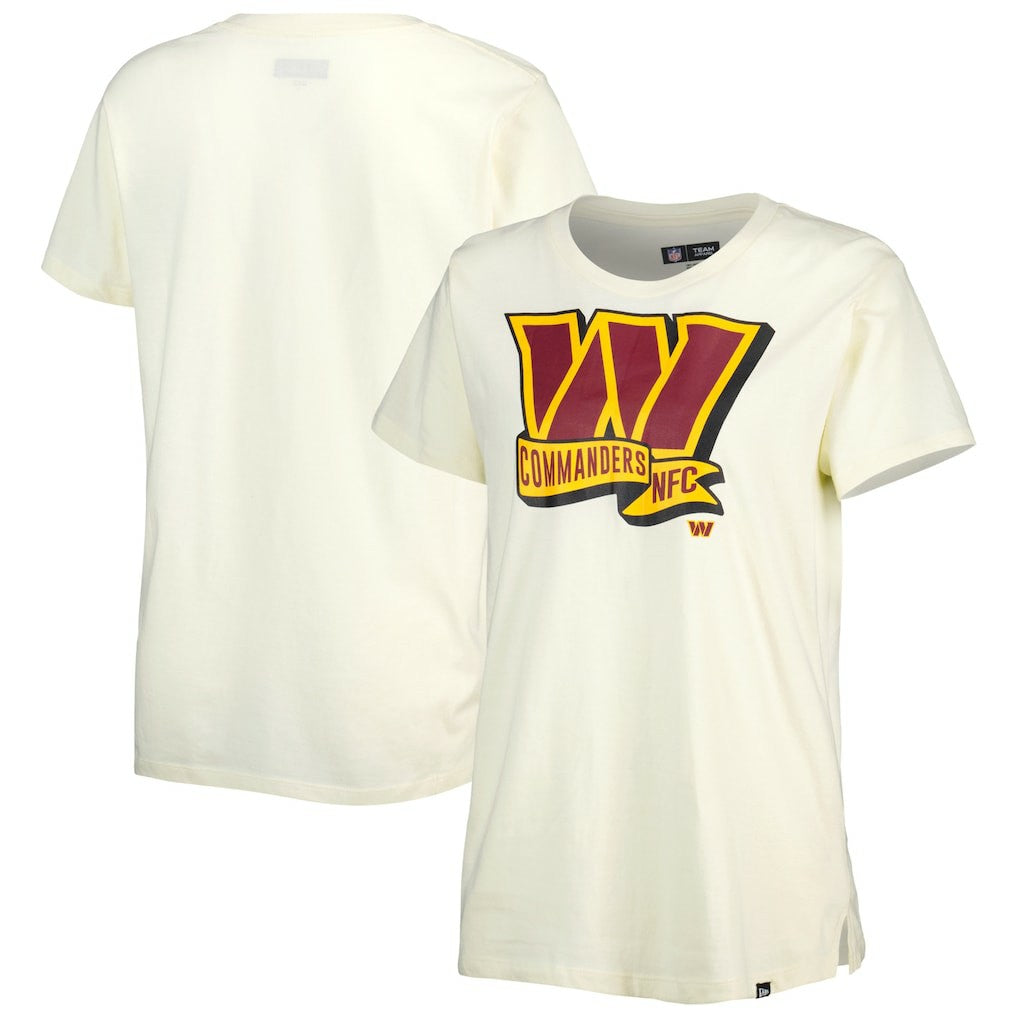 Washington Commanders New Era Women's Chrome Sideline T-Shirt Cream