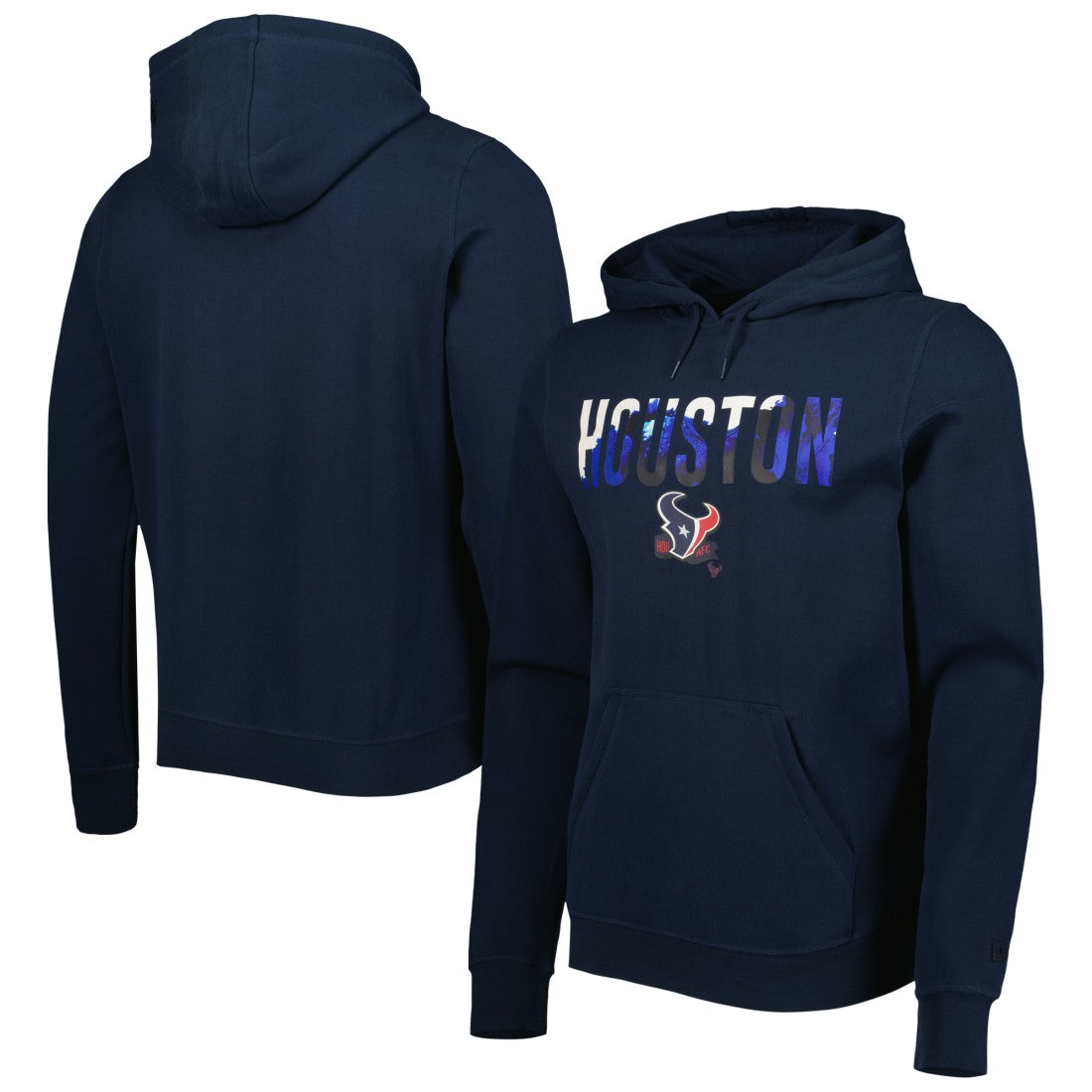 Houston Texans New Era Ink Dye Pullover Hoodie Navy